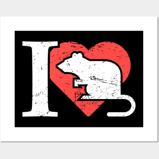 I Love Rats | Cute Funny Pet Rat Gift Posters and Art